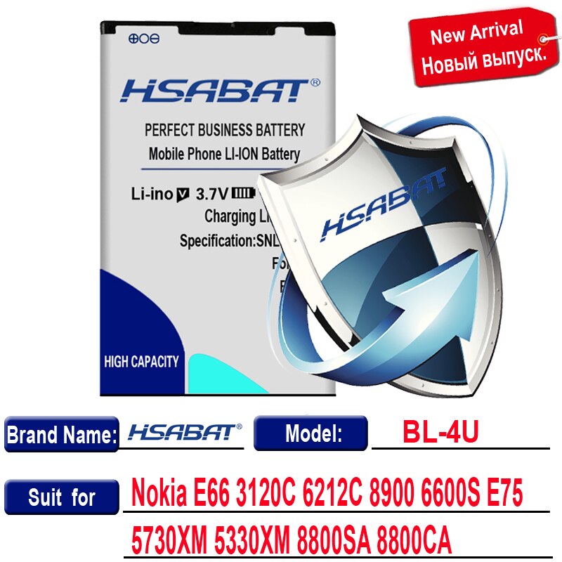 HSABAT Battery for Nokia BL-4B BL-4D BL-4C BL-4CT BL-4U BL-5B BL-5BT BL-5C BL-5CT BL-5J BP-5M BP-6X BL-6Q BLC-2 BLD-3 BLB-2: BL-4U