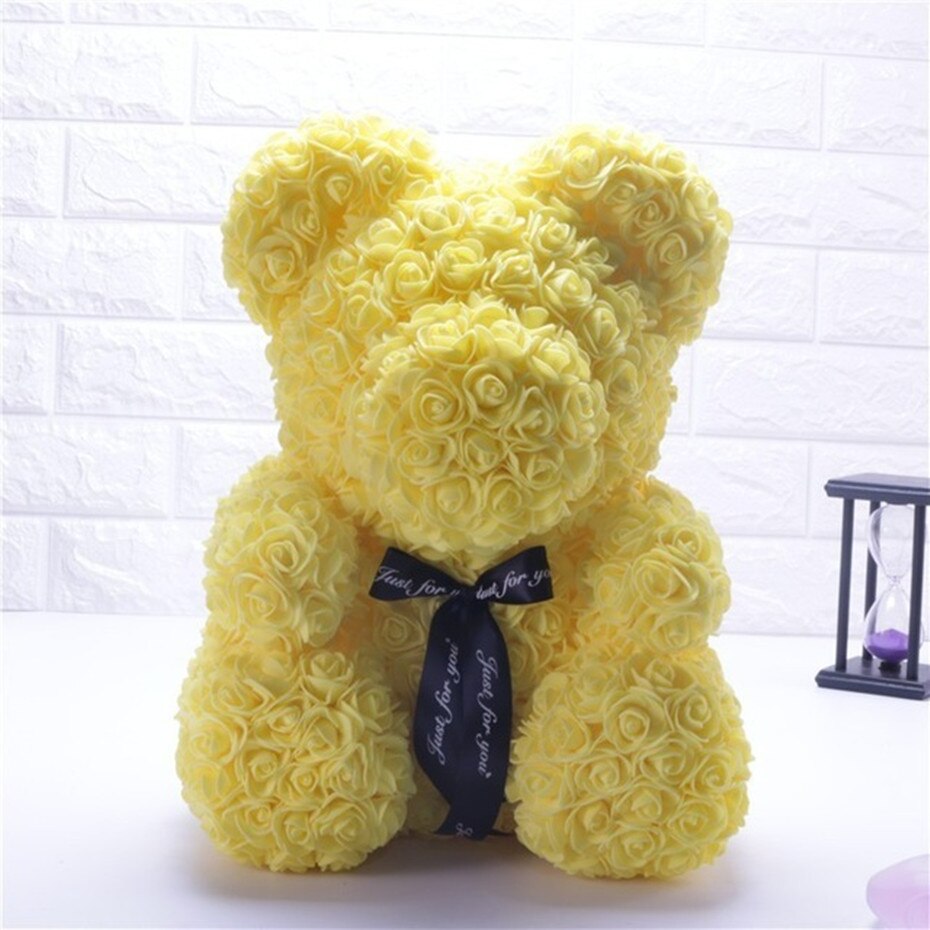 Christmas gift25cm Teddy Rose Flower niedźwiedź pudełko ślubne dekoracje świąteczne walentynki dając dziewczynie truciznę
