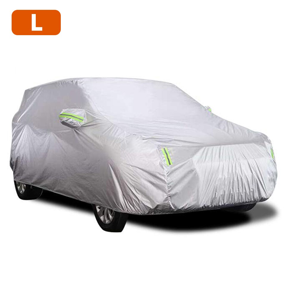 Bil dækker udendørs solafskærmning dæk bil reflektor støv regn sne beskyttende dæk bil varer til 4 x 4/ suv forretning: Sølv-l