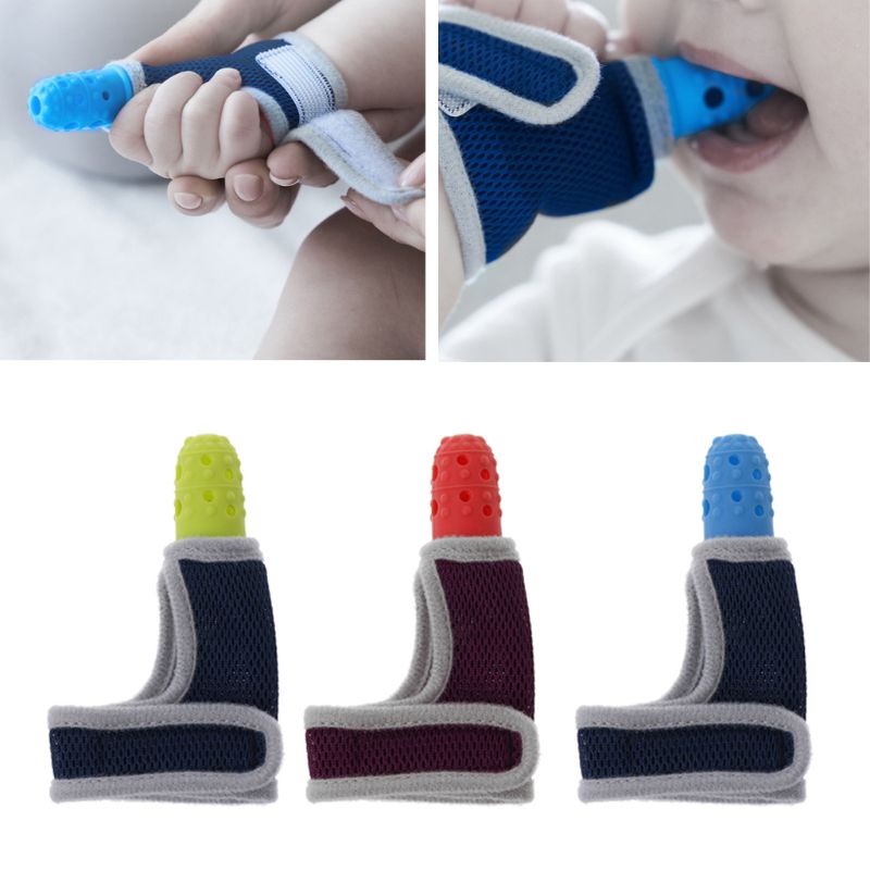 Baby Kind Vinger Guard Stop Duim Zuigen Pols Band Baby Verpleging Wanten Bijtring Fopspeen Pasgeboren Dental Care