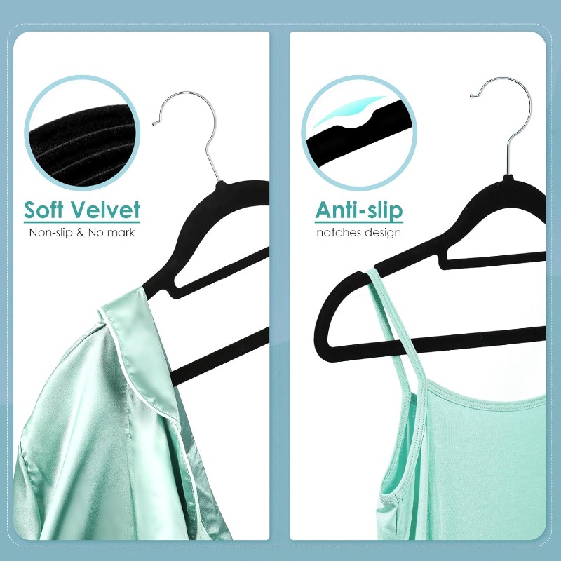 Appendiabiti floccato Grucce in velluto antiscivolo Grucce per asciugatura resistenti Portaoggetti per pantaloni Appendiabiti Organizzatore per camicie Giacca