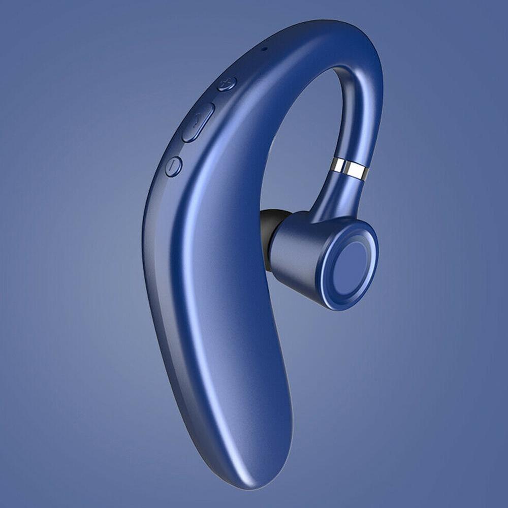 Wireless Bluetooth Earphone Business Headsets with Mic Handsfree call Ear-hook Earphones For iPhone Android IOS: Blue