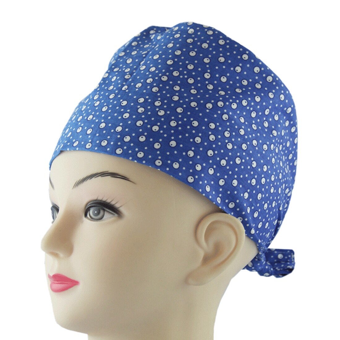 Printing Hat Breathable Beauty Salon Cap Unisex Laboratory Work Hat Adjustable Tieback Work Cap