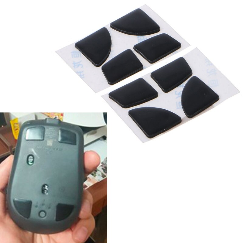 2Sets Replacement Mouse Feet Generic Mouse Feet Sticker Mouse Skates Pads Black