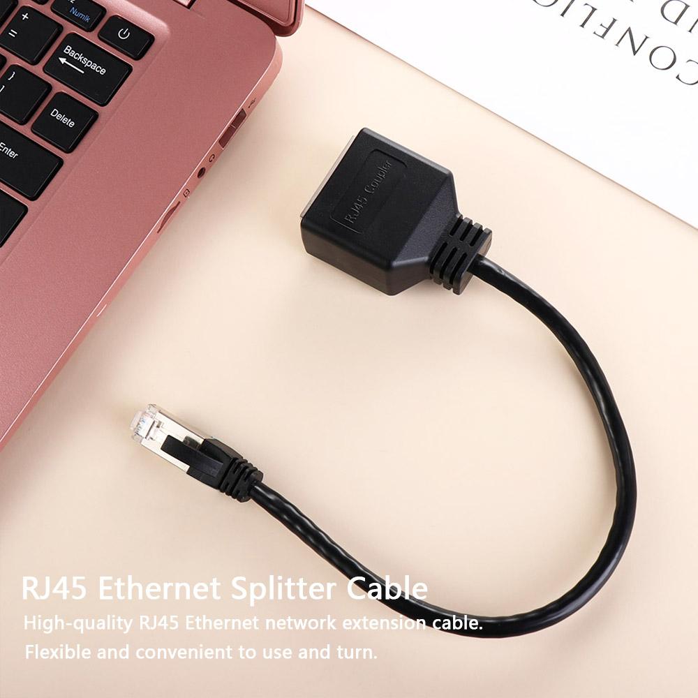 Kabeldelare nätverkskontakt  rj45 1 hane  to 2 hona lan-nätverksförlängning  rj45 ethernet gigabit ethernet-splitter