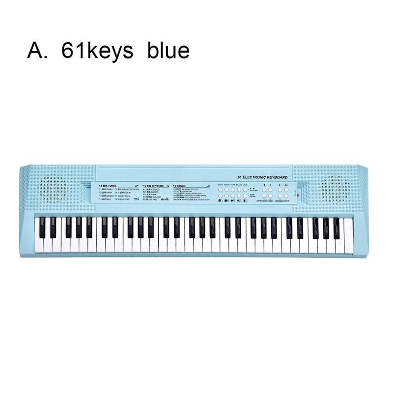 Teclado electrónico de 61 teclas, Piano, componentes de plástico y electrónicos, instrumentos musicales para niños, de navidad: A
