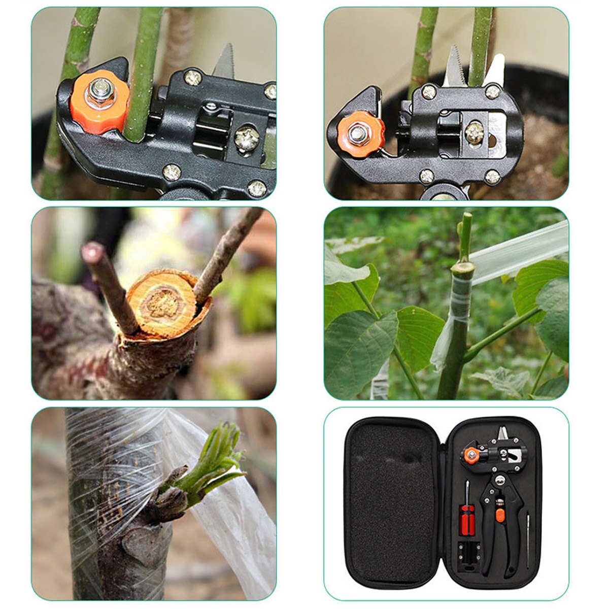 Garden Fruit Tree Prune Shear Snip Grafting Cutting Tool Kit Set