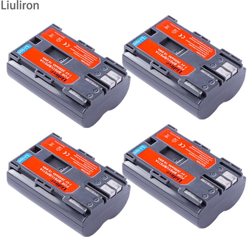 BP-511 BP-511A BP 511A for Camera Battery BP511 BP 511 For Canon EOS 40D 300D 5D 20D 30D 50D 10D D60 G6 L10: 4 Pack Battery