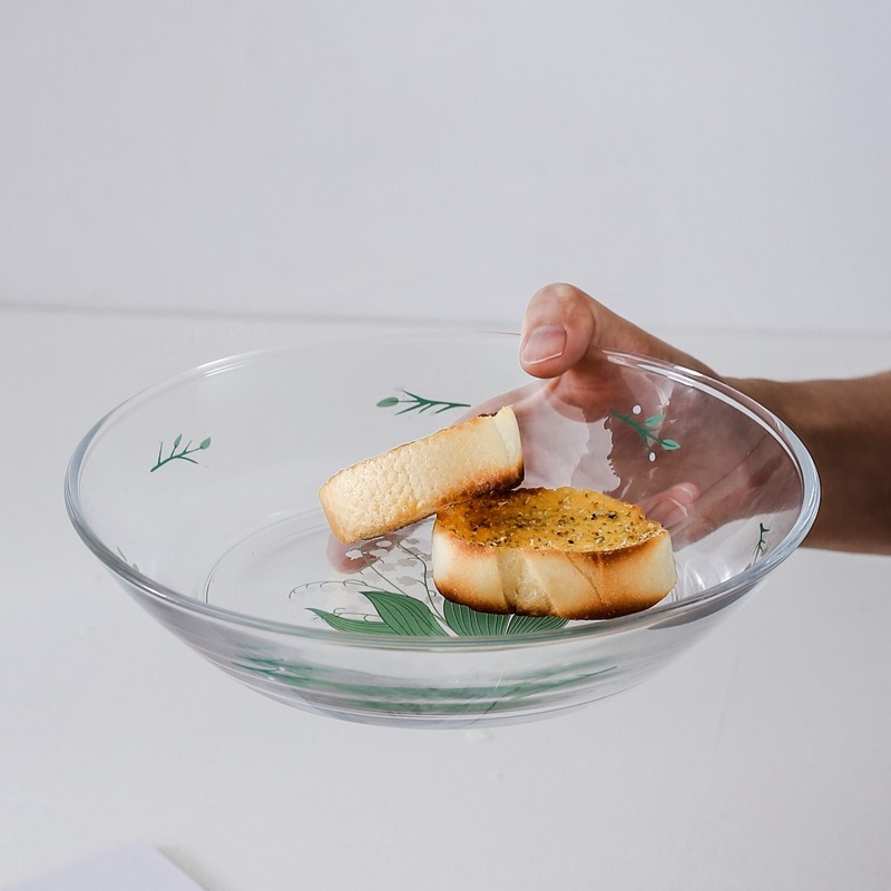Cutelife klokke orkidé hærdet glas plade retro vintage simpel salat fad dessert plade stativ til kage snack bakke bryllupsplader