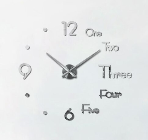 Numbers Plus Letters Diy Acrylic Mirror Wall Clock Europe 3d Large Quartz Watch Still Life Living Room Home Decor Stick: B / 27inch