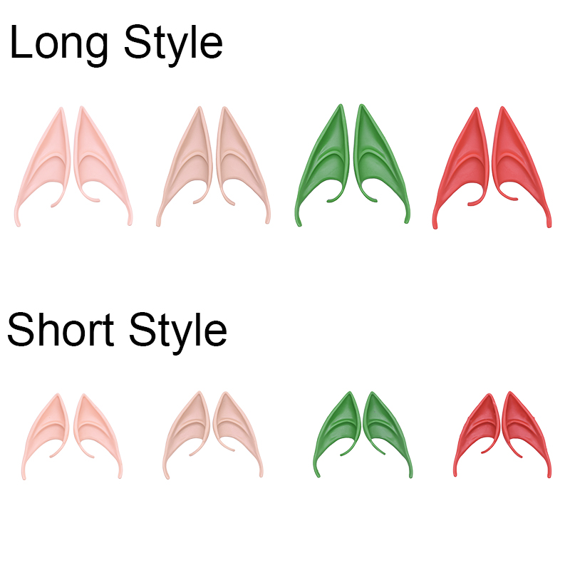 1 paio di orecchie da elfo in reticolo fata angelo vestire orecchie finte puntelli forniture Cosplay mezza orecchio festa di Halloween puntelli foto decorazioni natalizie