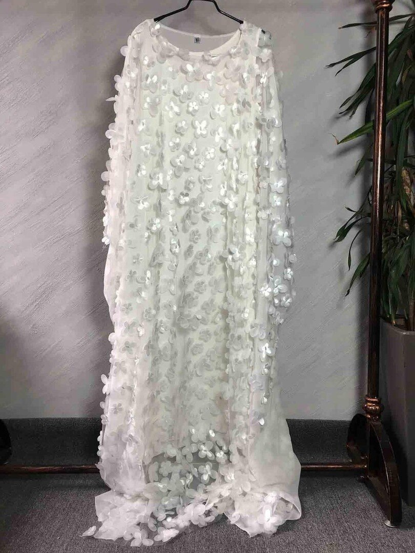 Stijl Afrikaanse Vrouwen Kleding Dashiki Gaas Vleermuis Mouw Losse Lange Jurk + Binnen