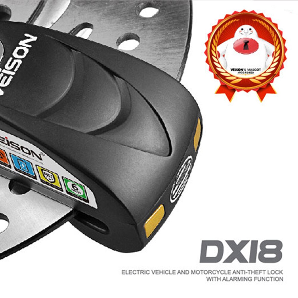 Veison motorfiets alarm waterdicht fietsalarm quad slot scooter schijfrem fietsslot motorfiets anti-diefstal motopadlock accessoires