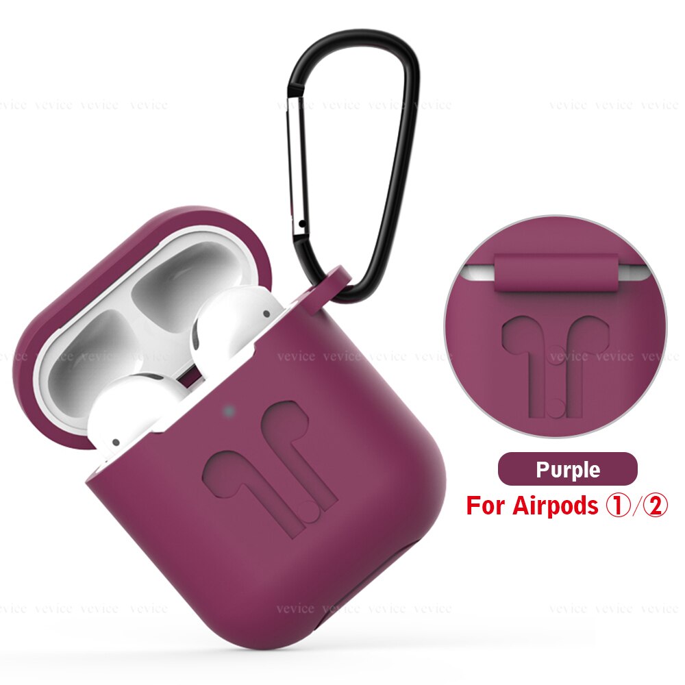 Silicone Headphone Set Anti-fall Belt Hook Case Thin Case with Hanging Buckle Earphone Headset Box for Apple Airpods 1 2: 11