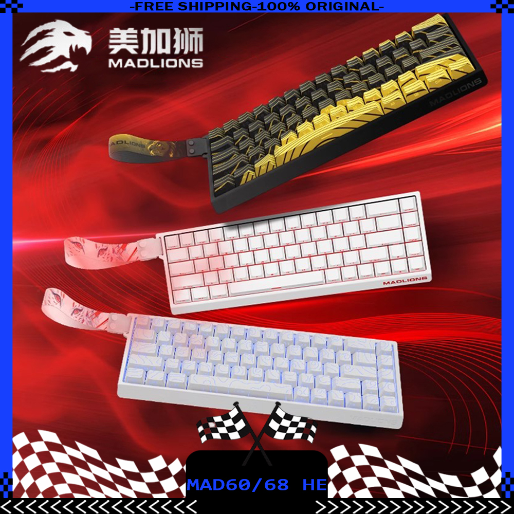 Madlions Mad 60He Magnetic Switch Mechanical Keyboard MAD68 Wired Keyboard Mad60he Custom MAD68he Esports Gamer Keyboard