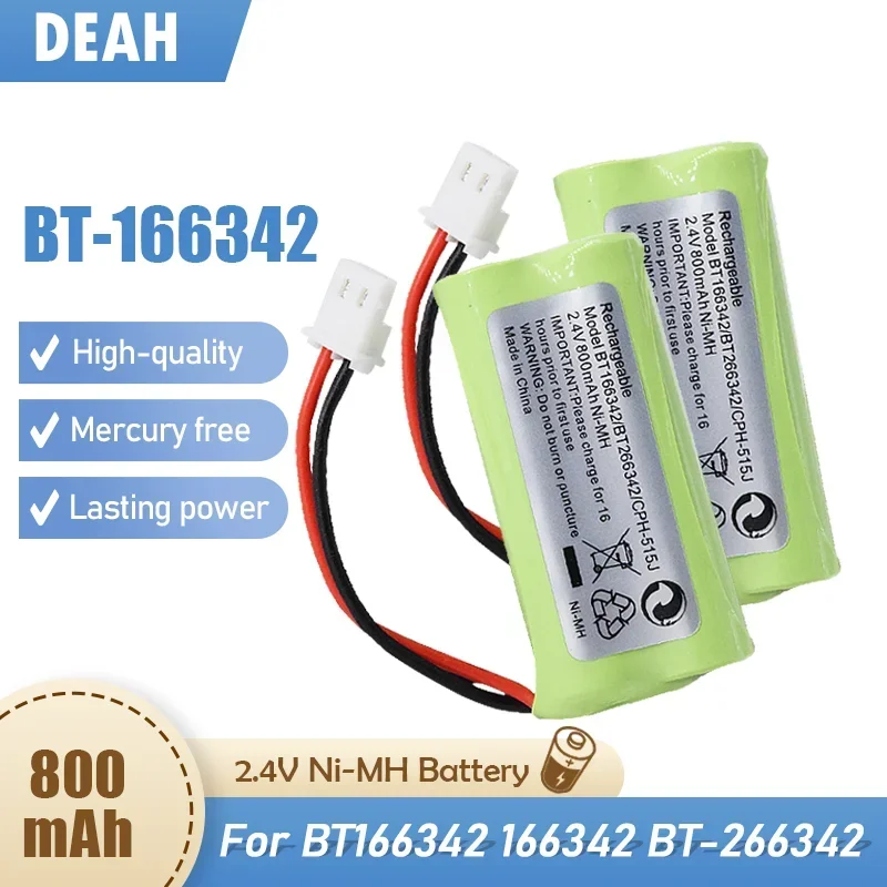 BT-166342 2.4V 800mAh AAA Ni-MH Rechargeable Battery For Cordless Phone Batteries BT166342 166342 BT-266342 BT183342 BT283342