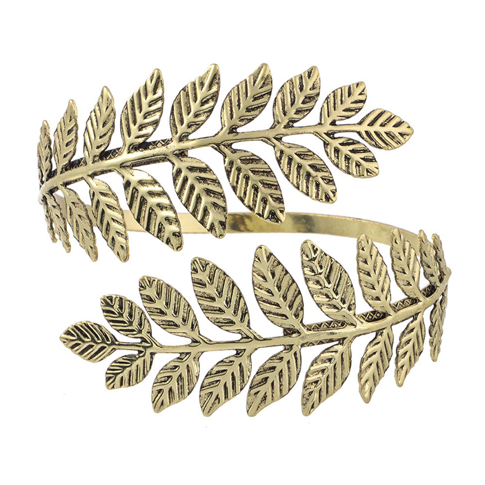 Pulsera de brazo de Metal Vintage para mujer, brazalete con forma redonda, cadena para el brazo superior, estilo romano griego