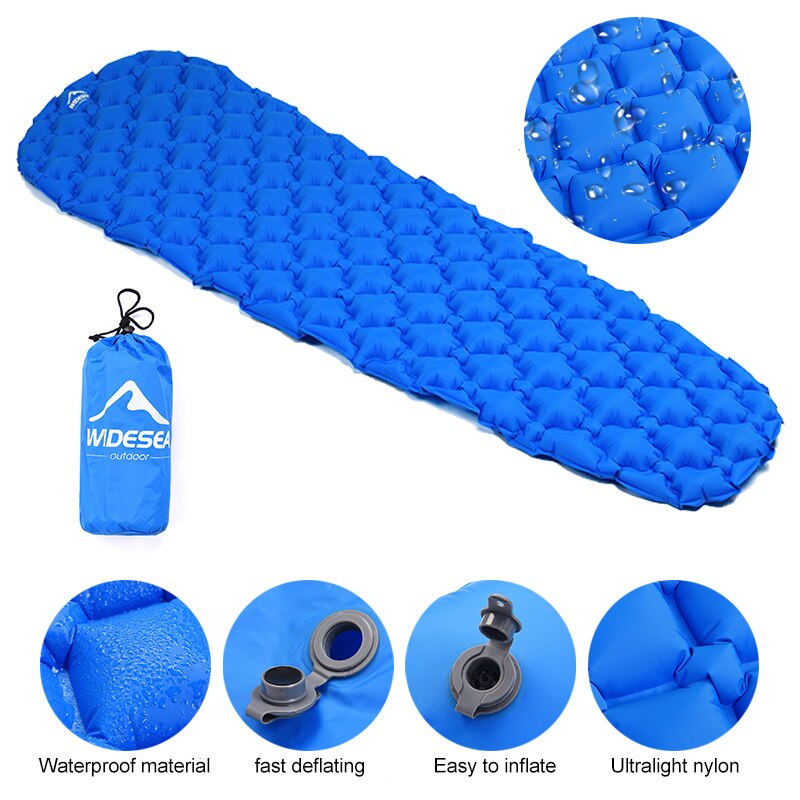 Camping Inflatable Mattress In Tent Folding Camp Bed Sleeping Pad Picnic Blanket Travel Air Mat Camping Equipment