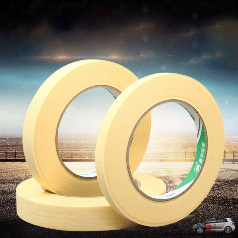 Car Sticker Yellow Masking Tape Adhesive Automotive Refinish Masking DIY Painting Paper Painter Decor Craft General Purpose