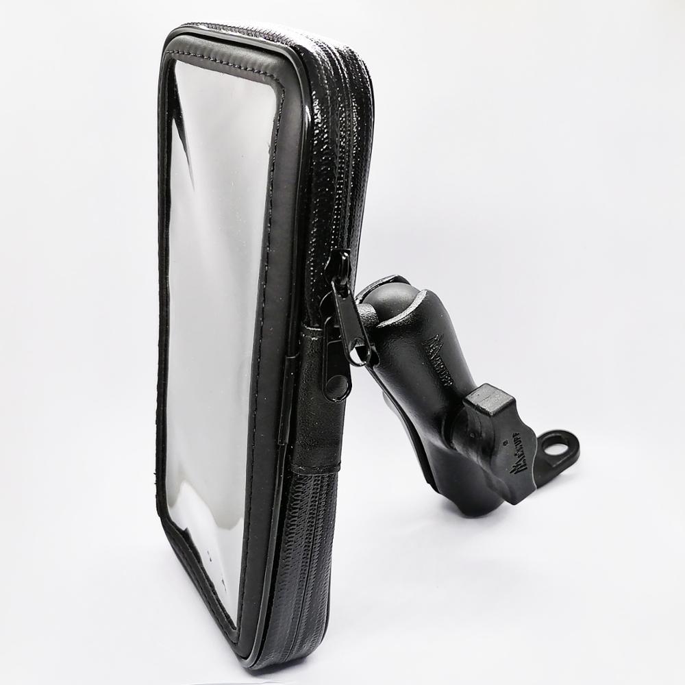 Mobile Phone Water Resistance Case 6 CM Aluminum Alloy Double Socket Arm With 1 inch Ball Mount M10 Screw for Motorcycle Scooter