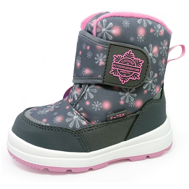 FLAMINGO Winter Wool Keep Warm Shoes Anti-slip Children Snow Boots for Girl Size 24-29 G5: 202M-G5-2015 / 28