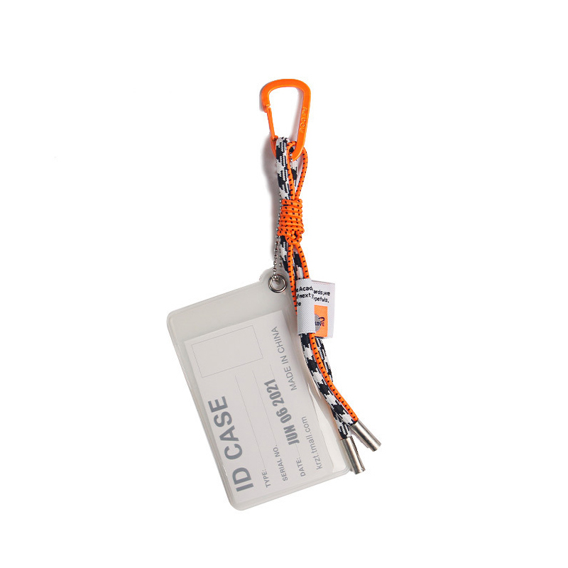 Card Holder Lanyard For Keys Fluorescent Color Key Chain Decorate Credential Holder: black