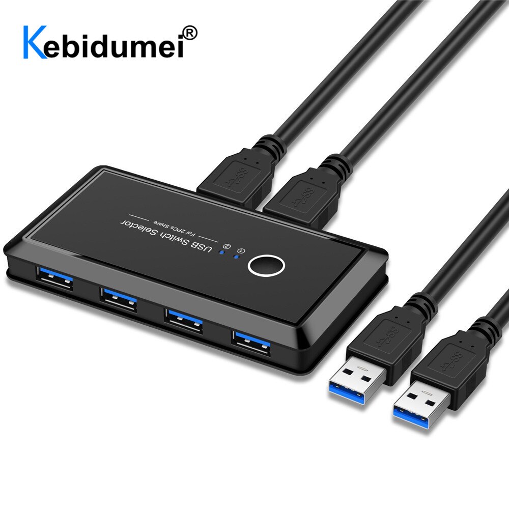 USB Umschalter USB 3,0 KVM schalten Kasten 2 Hafen Stck teilen 4 Geräte für Tastatur Maus Drucker Monitor Schalter Wähler neue