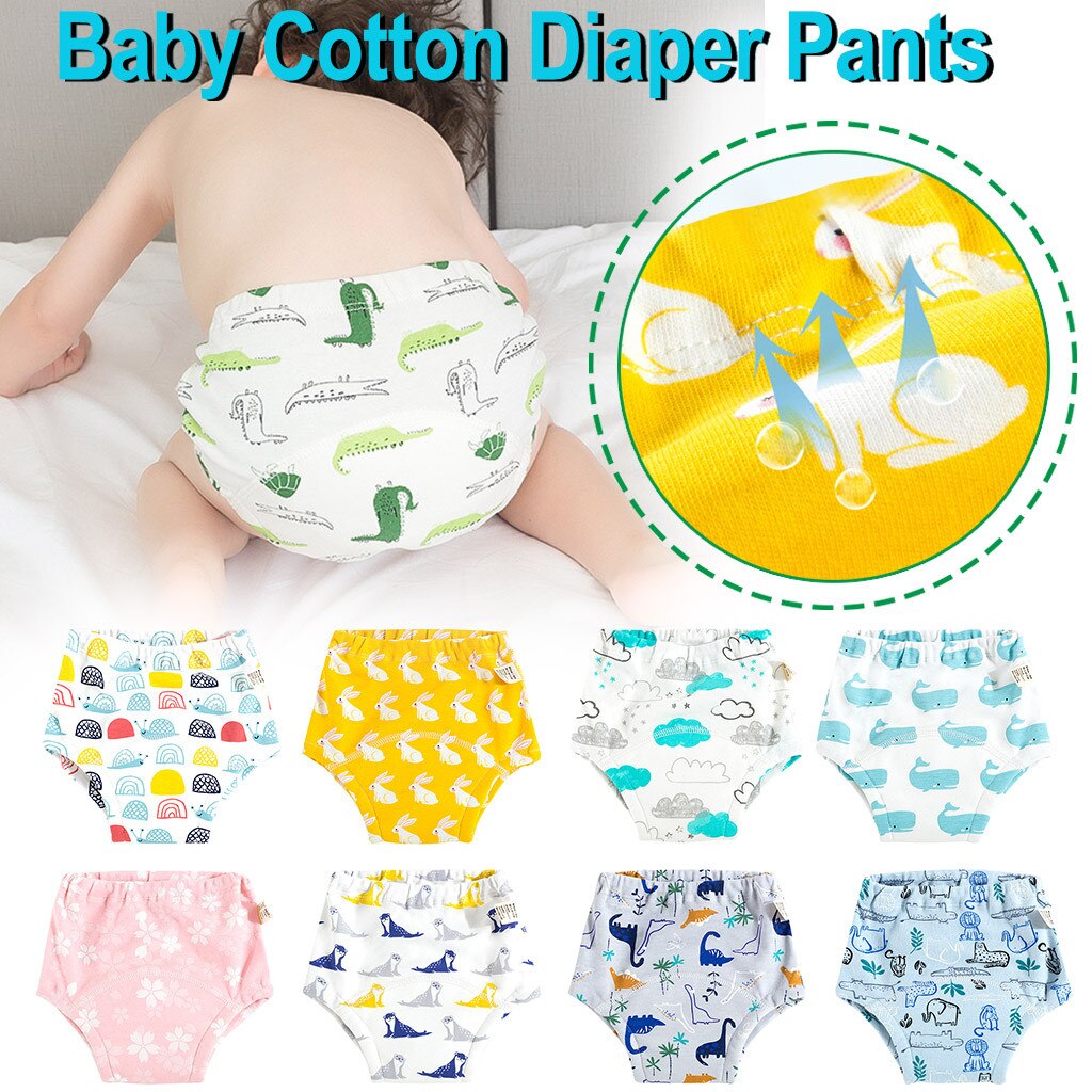 Cute Cartoon Baby Washable Cloth Diaper Cover Adjustable Nappy Reusable Cloth Diapers Available 0-1 Years 11-15kg Baby#P30