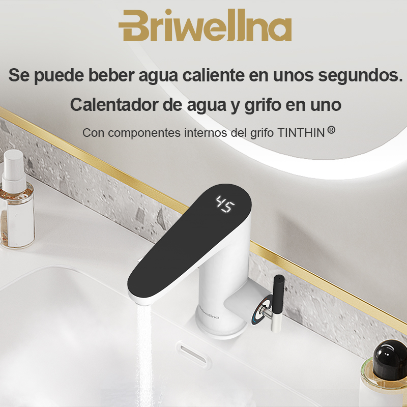 Briwellna calentador de agua eléctrico 220V grifo de cocina Geysers sin tanque grifo calentador grifo de calefacción calentadores instantáneos Robinet