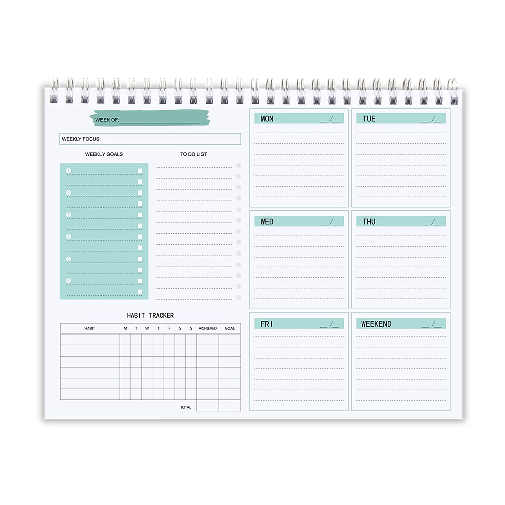 Weekly Planner Notebook Undated Daily Schedule Agenda 52 Weeks To Do list Organizer Journal with Habit Tracker Checklist Diary: 10