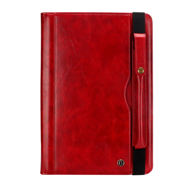 Étui pour samsung Galaxy Tab S4 10.5 SM-T830 T835 T837 en cuir PU avec tablette antichoc porte-crayons + Film + stylo: Rouge