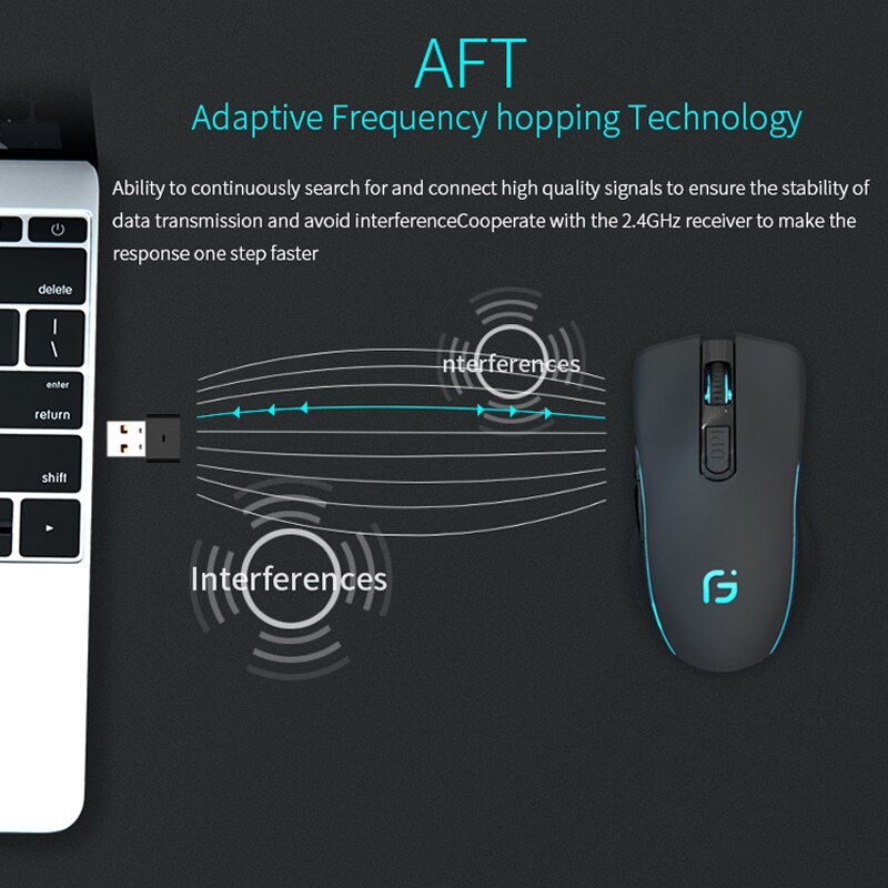 Wireless High Gaming Mouse bluetooth 2400 DPI ESports RGB Lighting Recharge Dual Mode Mouse 2.4G Mice for Macbook ASUS DELL HP