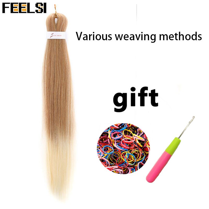 Synthetic hair Braids Ombre Braiding Hair Extension Box Braids Hair Pink Purple Yellow Golden Colors Crochet braids Kanekalon: P12/613