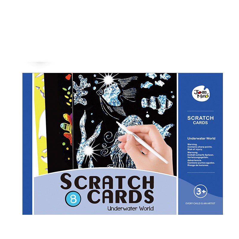 1 Set 6pcs 20x15cm Magic Color Scratch Art Paper Coloring Cards Scraping Drawing Toys for Children: Underwater World