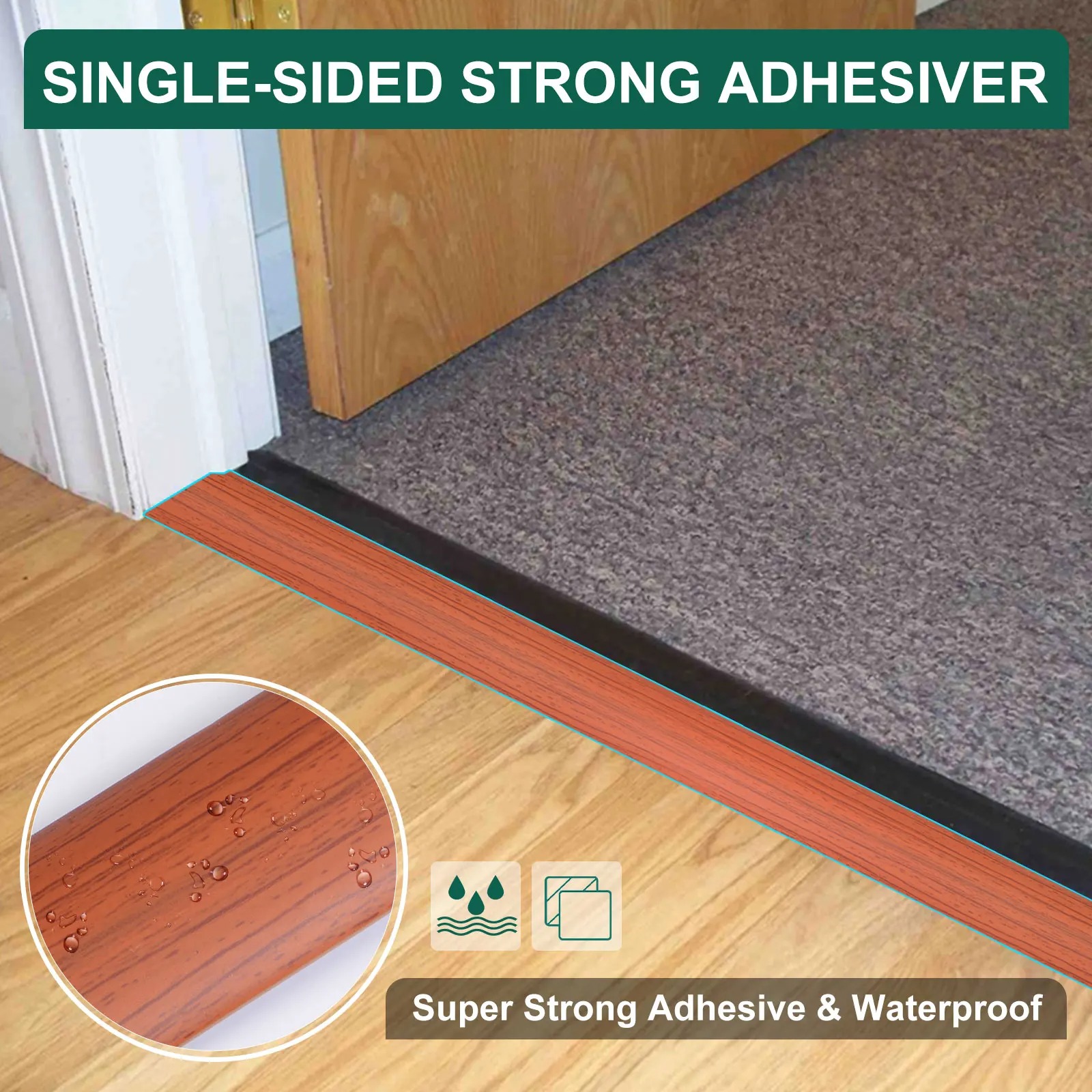 1pc 1 mx 5cm trægulvovergangsliste kantlist gulvfuger pvc slidstærk universal kantlist tærskelliste