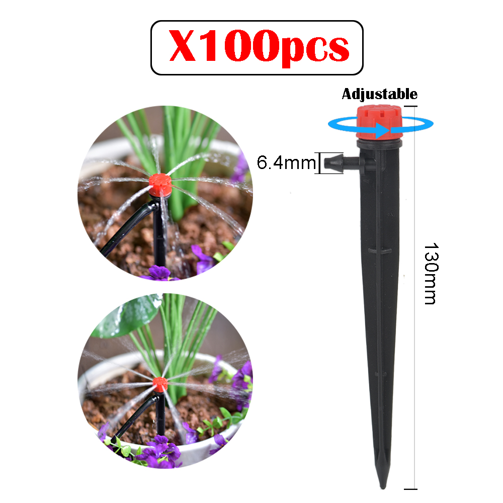 5m-50m Drip Irrigation System Automatic Watering Kit Irrigation Timer Garden Hose Adjustable Dripper Garden Tool Set: Chocolate