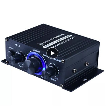 Mini 5.0 Eindversterker 2-kanaals Stereo HiFi Digitale Versterker 50Wx2, USB -ingang, Thuisbioscoopcomponenten, Compact Ontwerp, Metaalmateriaal, Zwarte Kleur