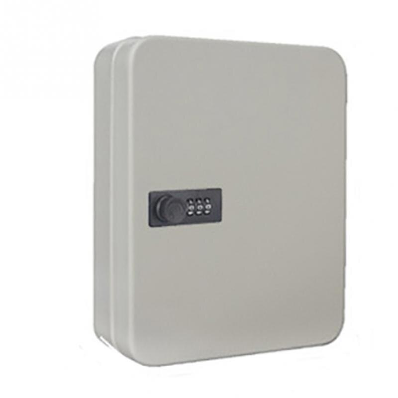 Home Security Metal Organizer Key Safe Box Lockable Password Indoor Outdoor Wall Mounted Combination Lock Car Resettable Code: White