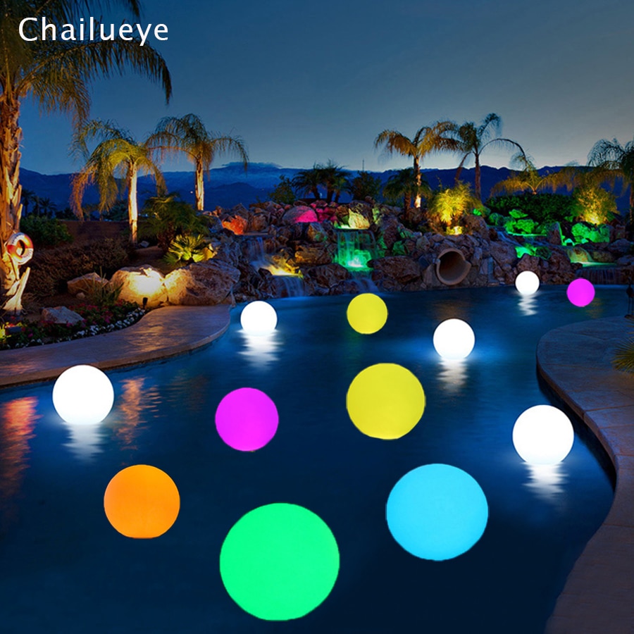 Télécommande RGB LED piscine flottante boule lumière extérieure jardin Patio paysage pelouse lumière barre lumineuse lampe de Table