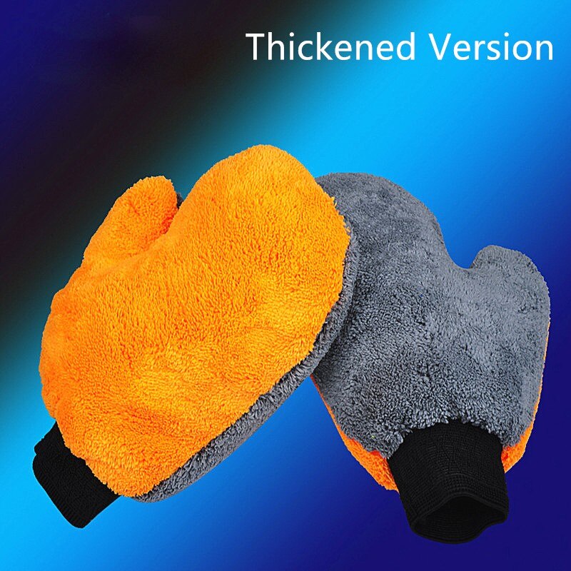 1 unidad de guantes de microfibra para lavado de coches, herramientas de limpieza para el cuidado del coche, absorción de agua, accesorios de felpa para coche, limpiador de polvo