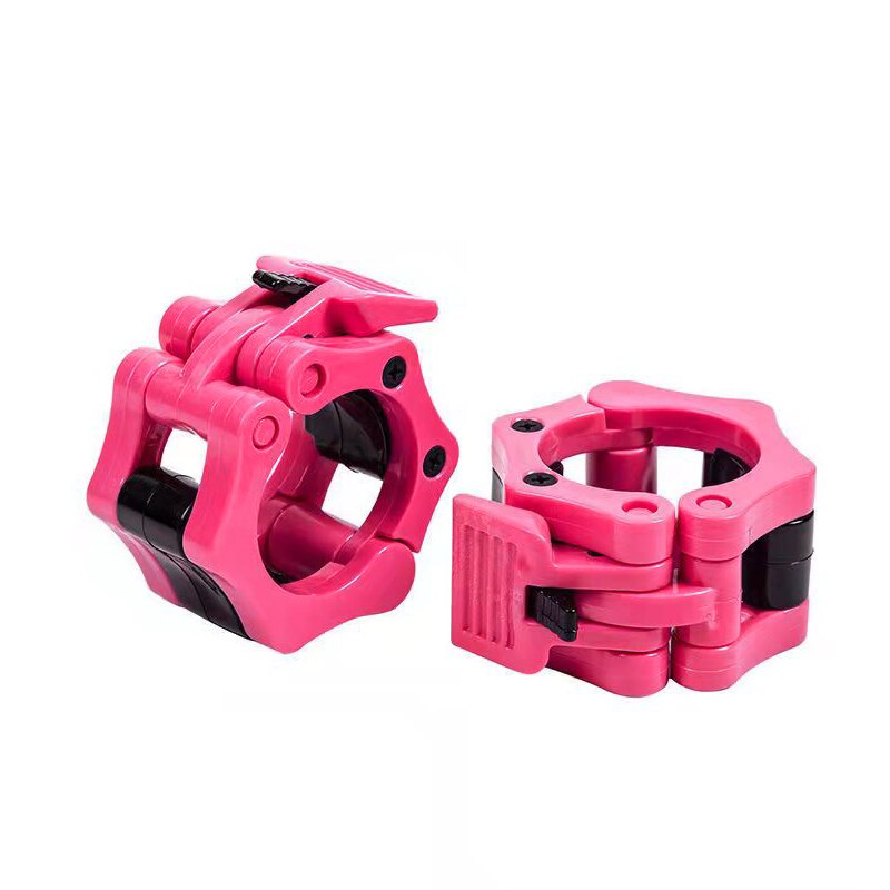 25/50mm Spinlock Collars Barbell Collar Lock Dumbell Clips Barbell Clamps Weight Lifting Bar Gym Dumbbell Fitness Body Building: 50cm Pink