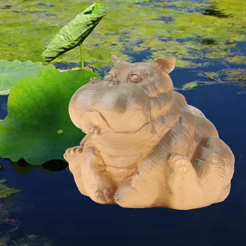 Hippo Decor Pond Spitter Statue, Hippo Garden Statue Animal Pond Sprinkler, Animal Fountain for Garden Decoration