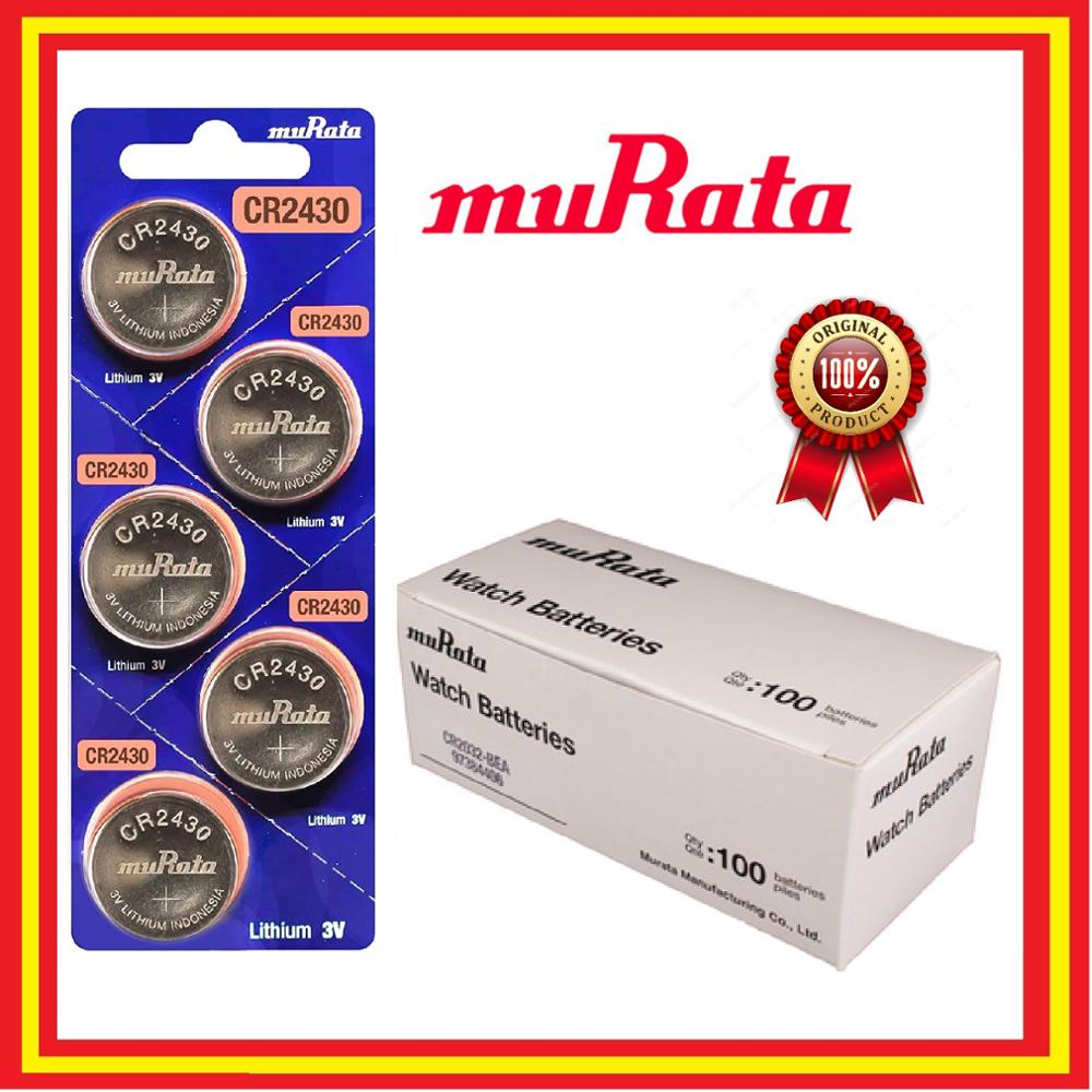 Piles Boton Sony MURATA CR2430 batterie au lithium d'origine 3V blister 5X unités