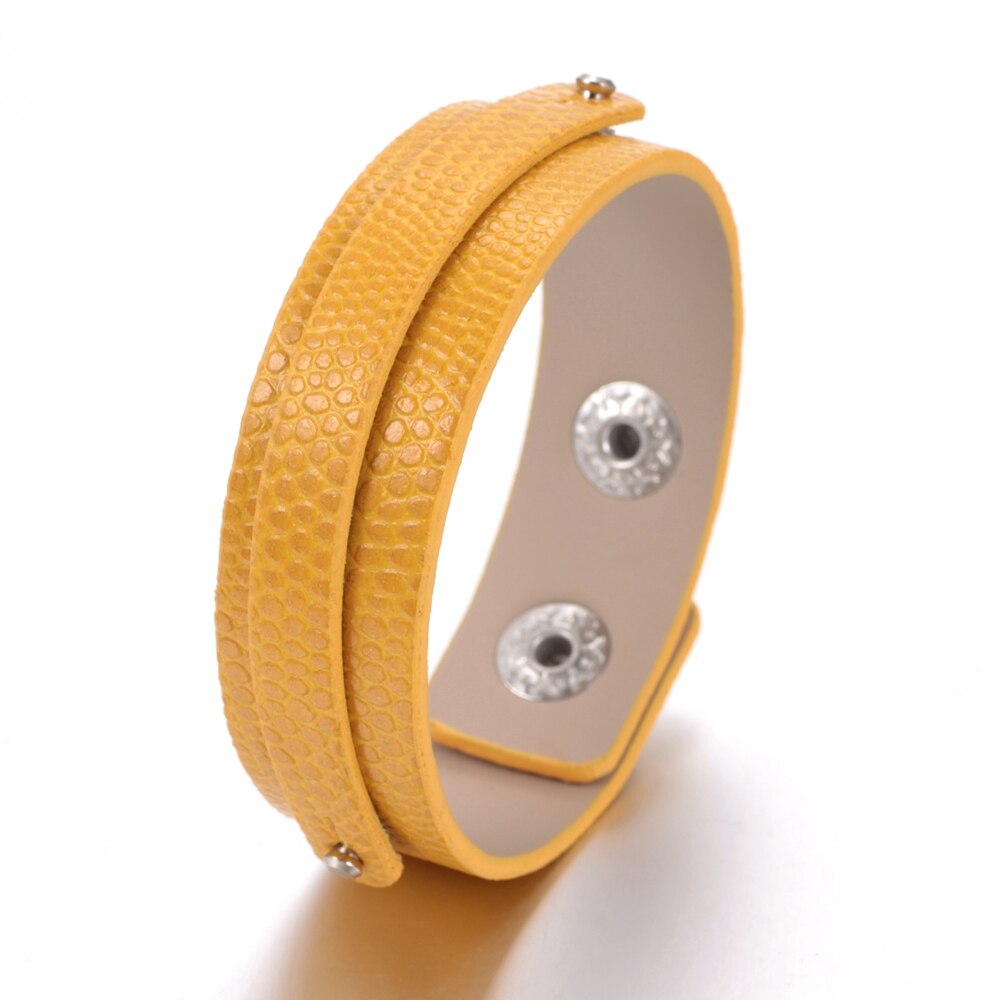 15 färgade läderarmband och armband gör-det-själv-tryckknappar, smycken som passar 18mm tryckknappar  sz0370f: Sz0370k