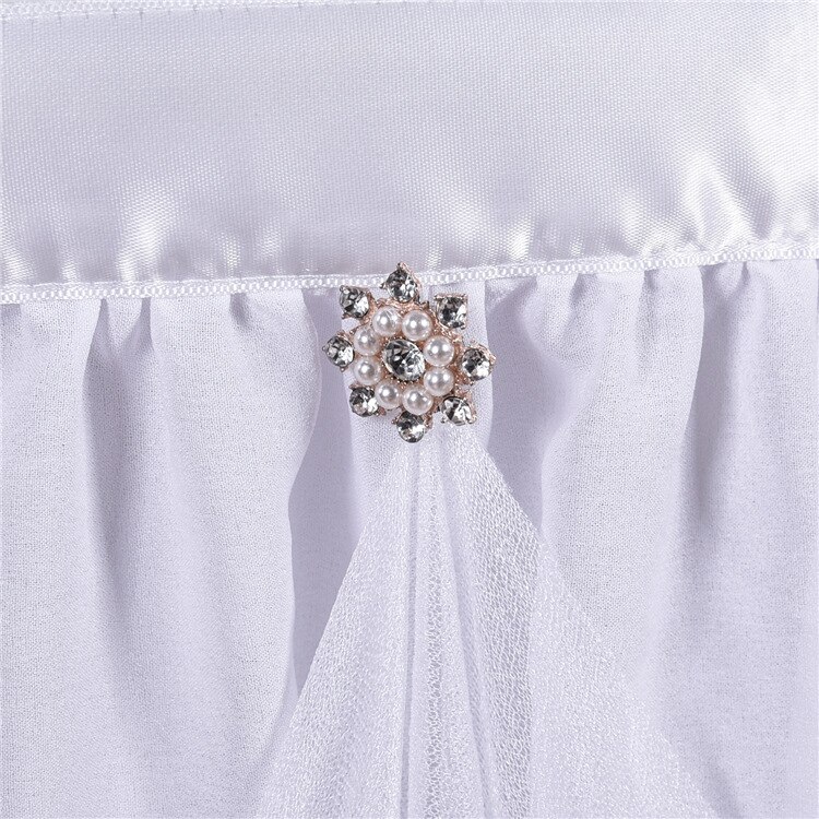 Party Tulle Table Skirt with Diamond Crystal Decor for Wedding Birthday Favor Party Tableware Table Skirts Tablecloth