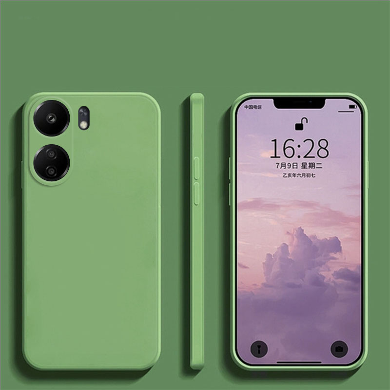 For Xiaomi Redmi 13C Case Liquid Silicone Plain Rubber Fundas Protector Case Redmi 13C Cover TPU Phone Case Redmi 13C 12C 10C 10: Microfiber / green