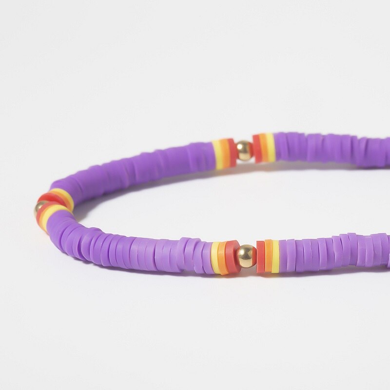 Zachte Aardewerk Choker Ketting Voor Vrouwen Kleurrijke Kralen Kraag Polymeer Klei Ketting Boho Surfer Chocker Sieraden