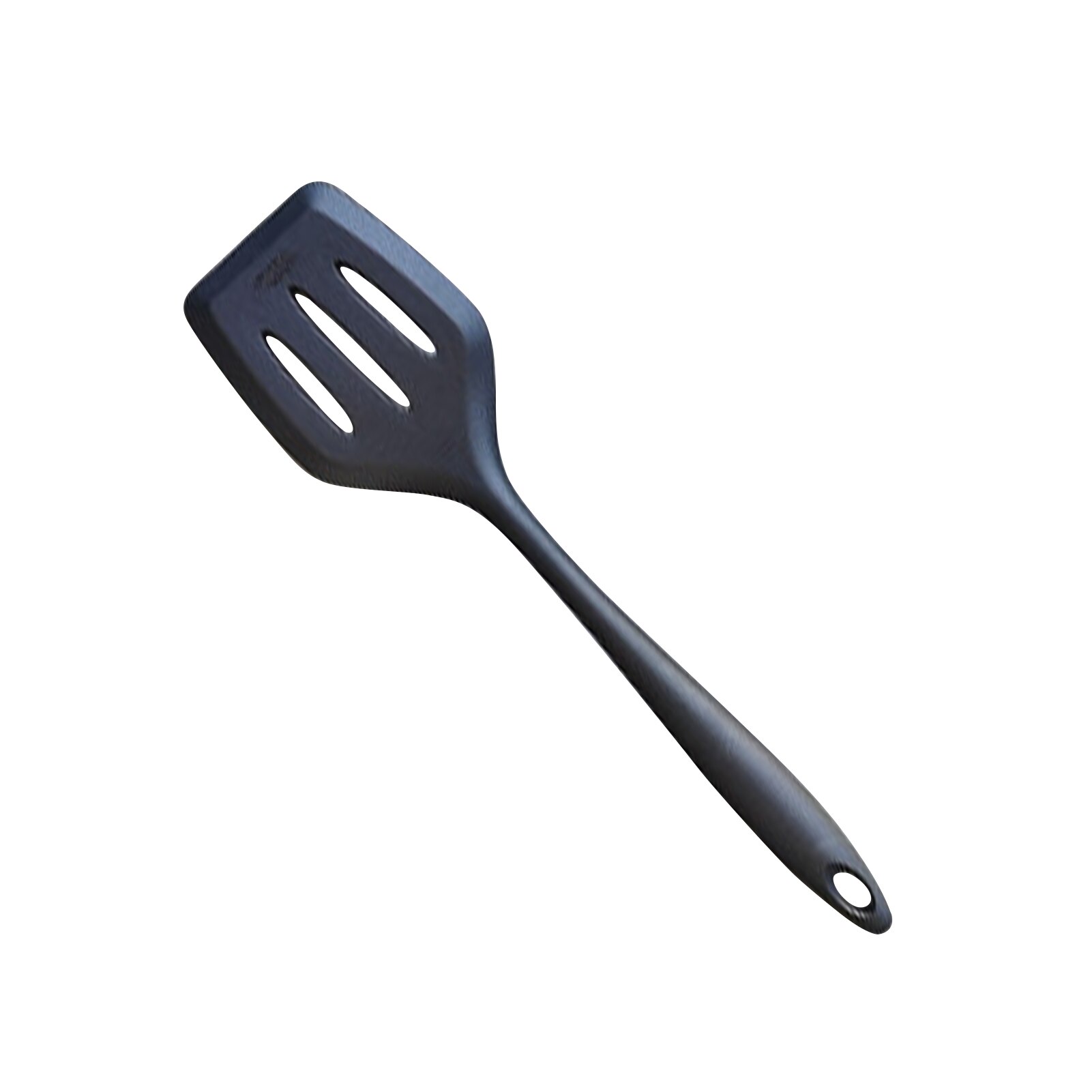 Food Grade Silicone Slotted Turner Nonstick Hollow Kitchen Utensils Spatula for Cooking: black