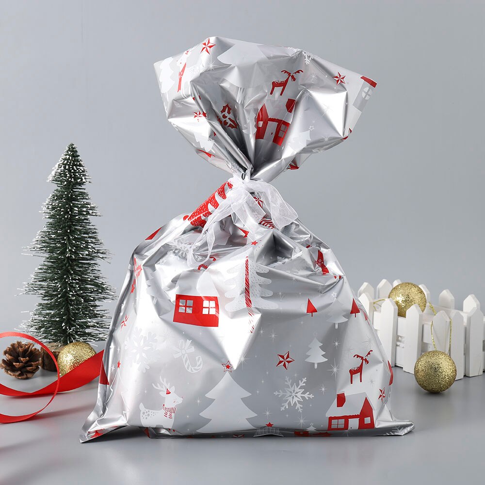 Christmas Sacks Reusable Drawstring Wrap Party Bags Storage Christmas Decorations for Home