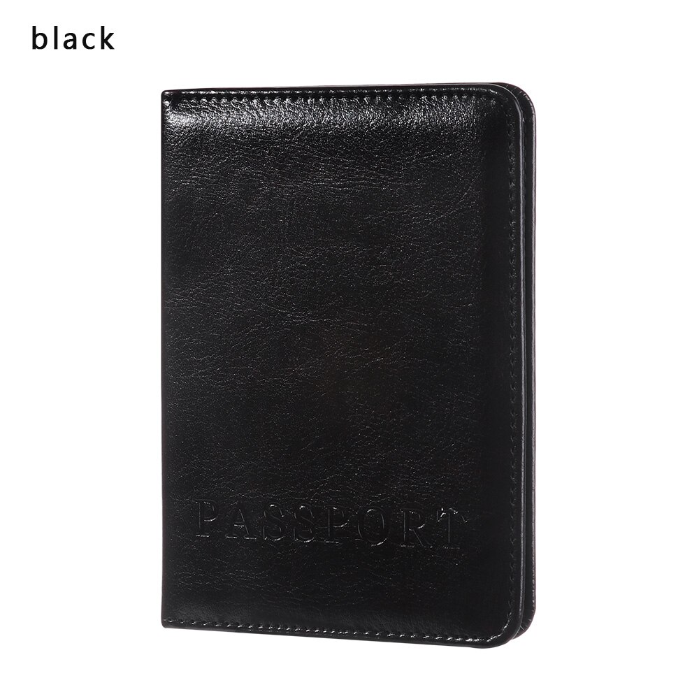 pasaporte de viaje cubierta de la tarjeta de crédito de las ID de funda, soporte cubierta de cuero PU de buena boleto bolsa cartera pasaporte, accesorios de viaje: Black